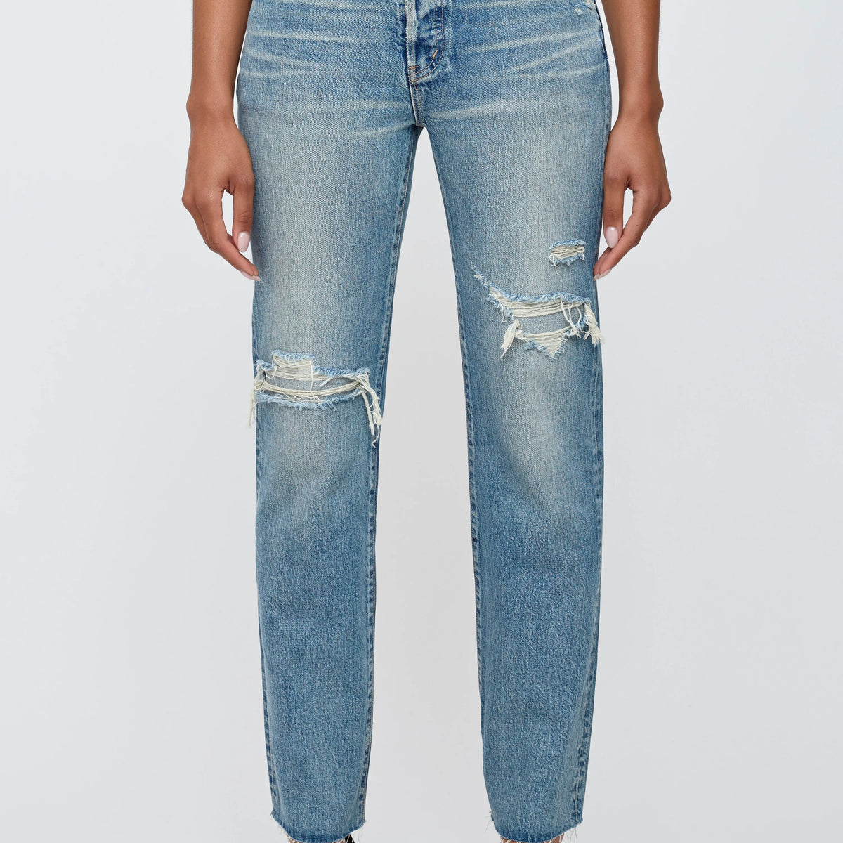MOUSSY VINTAGE EDGEMERE STRAIGHT Denim - Light Blue – The Fold