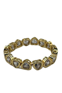 La Lumiere New York Heart Gems Bracelet - Gold