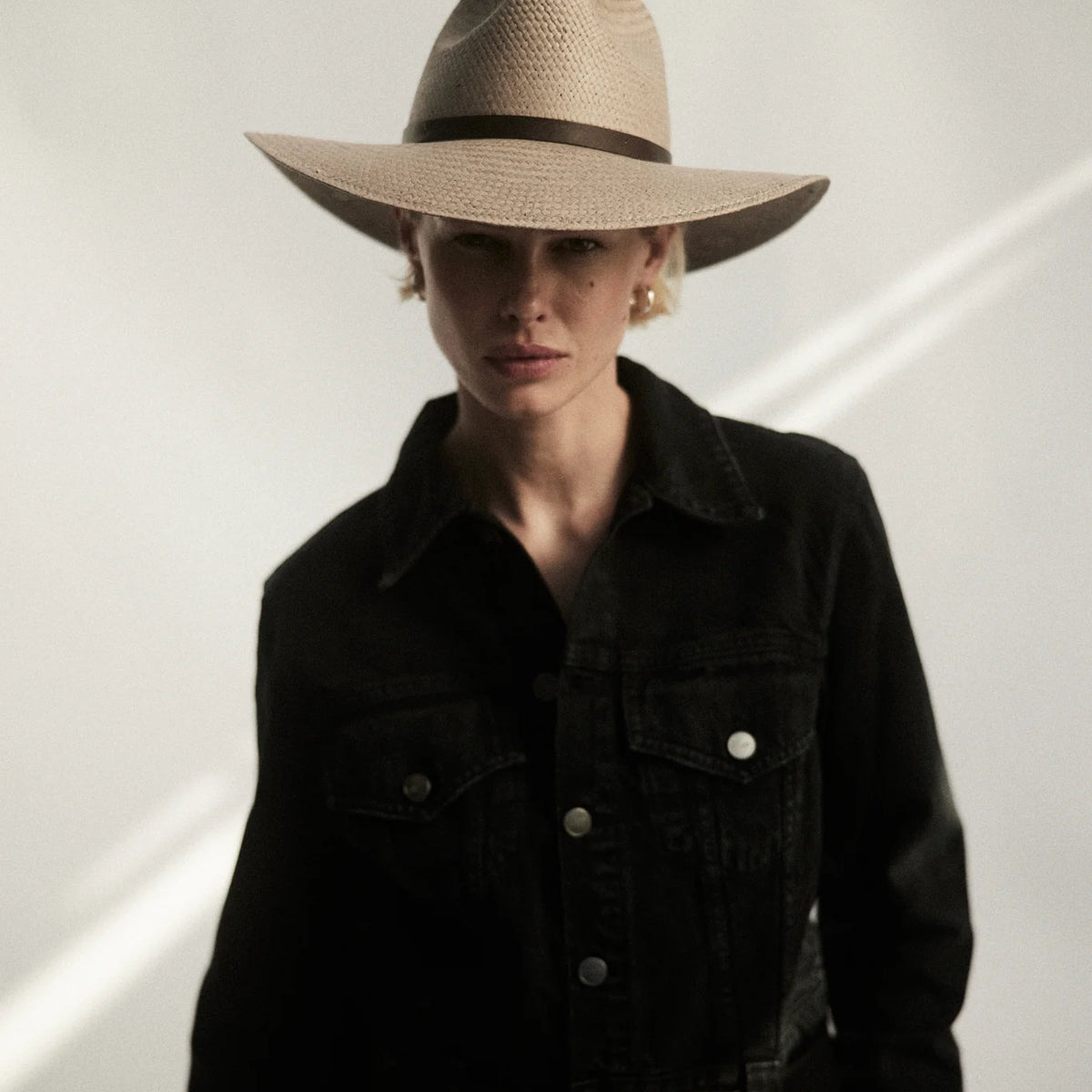 Janessa Leone Judith Hat with Brown Band- Packable straw Fedora Size Medium Judith Packable Hat by Janessa Leoné – Janessa Leone main image 4