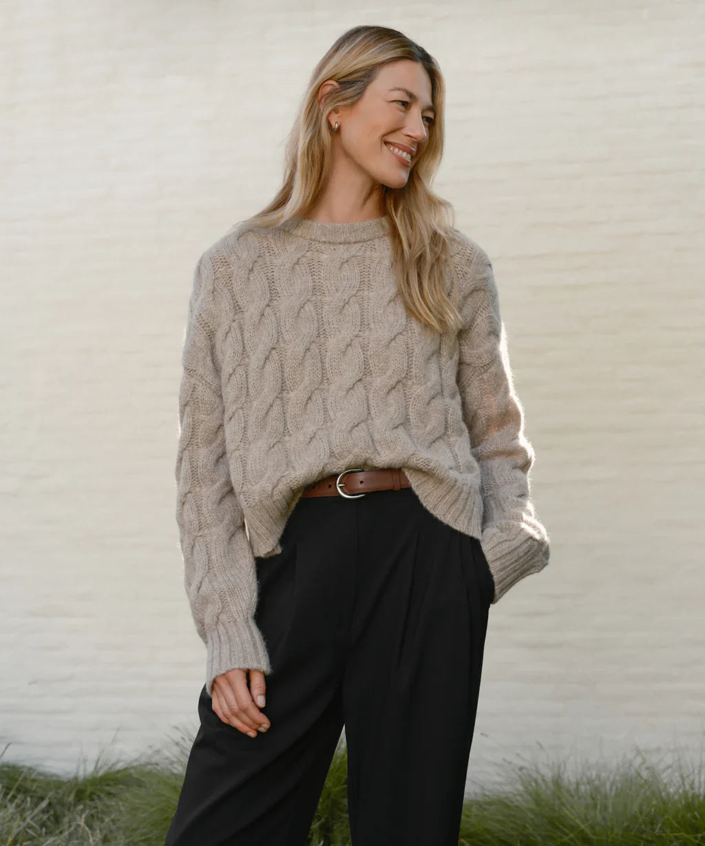 TWP cropped button down and wide leg jean