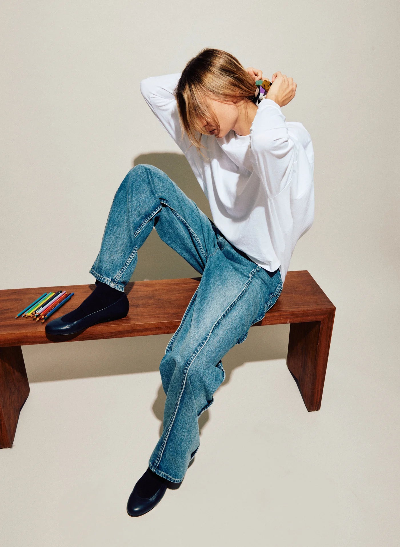Tibi Spring Denim Tuck Jean - Classic Blue – The Fold