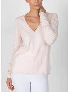 ATM V-Neck Knit Sweater - Pink Camellia