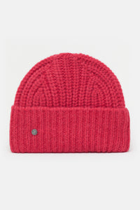 Closed Alpaca Mix Knitted Hat - Fiery Pink