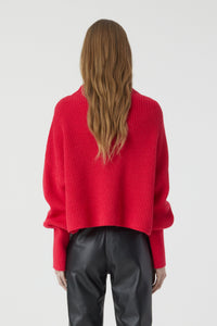 Closed Aplaca Mix Funnel Neck Long Sleeve Sweater - Fiery Pink