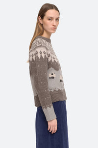 Sea NY Anja Sheep Knit Raglan Sleeve Sweater - Grey