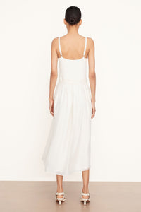 Vince Smocked Mixed Media Cami Dress - Off White