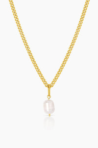 Thatch Colette Pearl Curb Necklace - 14K Gold Plated