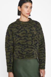 Frame Abstract Jacquard Crew Sweater - Surplus