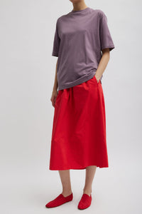 Tibi Nylon Pull On Full Skirt - Red
