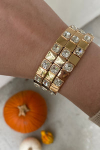 La Lumiere Gem Squared Bracelet - Gold