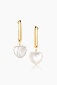 Thatch Gemma Mother of Pearl Heart Earrings - 14k Gold Vermeil