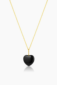 Thatch Gemma Onyx Heart Necklace - 14kt Gold Plated