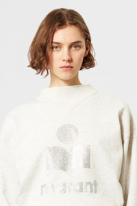 Isabel Marant Étoile Moby Glitter Logo Sweatshirt - Ecru