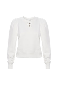 Frame Femme Henley Sweatshirt - White