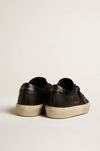 Golden Goose Hi Star Sneaker w. Nappa Upper, Suede Star and Cocco Printed Leather Heel - Black
