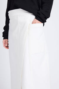 Proenza Schouler White Label Iris Wrap Skirt in Stretch Twill - Ecru