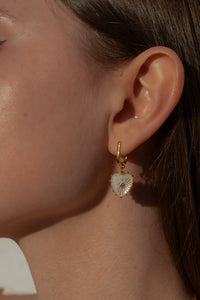 Thatch Isabel Mother of Pearl Heart Earrings - 14kt Gold Plated