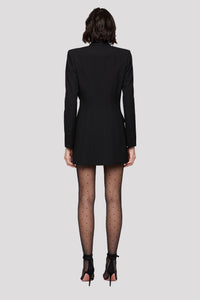ALC Juliet Pleated Blazer Mini Dress - Black