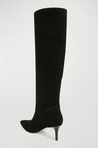 Veronica Beard Lexington Suede Stiletto Knee High Boots - Black