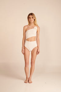 Maygel Coronel Lina One Piece Cut Out Swimsuit - Off White
