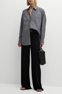 Nili Lotan Mael Oversized Shirt - Black and White Stripe