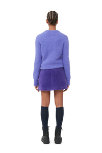 Ganni Brushed Alpaca O-Neck Sweater - Simply Purple