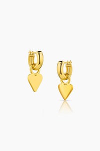 Thatch Petite Heart Hoop Earrings - 14K Gold Plated