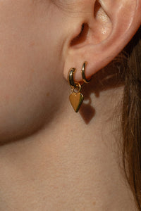 Thatch Petite Heart Hoop Earrings - 14K Gold Plated