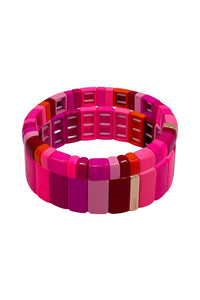 La Lumiere Power Stack Stripe Bracelet - Pink