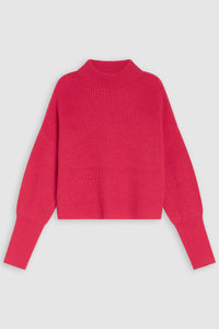 Closed Aplaca Mix Funnel Neck Long Sleeve Sweater - Fiery Pink