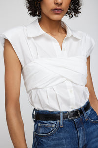 Simkhai Rainey S/L Crossover Shirt - White