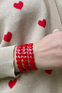 La Lumiere Hearts Bracelet - Red