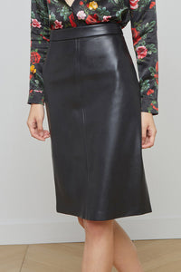 L'Agence Rosa Faux Leather Pencil Skirt - Black