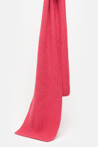 Closed Alpaca Mix Knitted Scarf - Fiery Pink