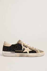Golden Goose Super Star Sneaker Vintage Leather Star and Laminated Foxing - Black/Taupe/Buttercream