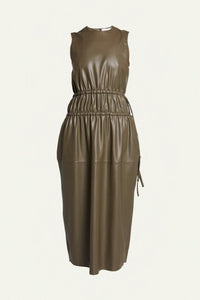 Proenza Schouler White Label Faux Leather Tank Top Dress - Wood