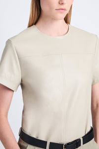 Proenza Schouler White Label Tessa Shirt in Faux Leather - Cement
