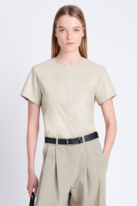 Proenza Schouler White Label Tessa Shirt in Faux Leather - Cement