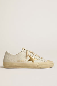 Golden Goose V-Star 2 Sneaker w. Leather Upper and Laminated Star - White/Gold