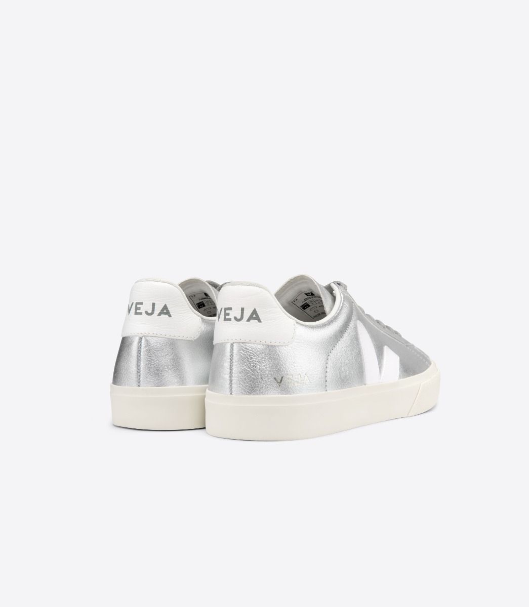 スニーカー Campo Sneakers in Silver and White Chromefree Leather Veja Campo Leather Sneakers In Silver | ModeSens