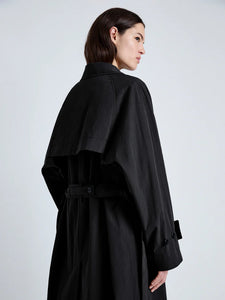 Proenza Schouler Clark Trench Coat in Cotton Nylon Black The Fold