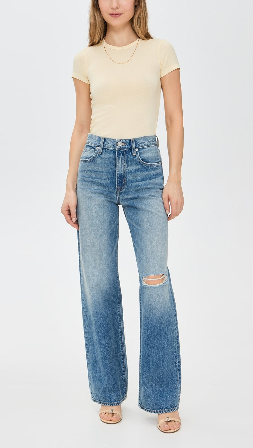 【SLVRLAKE】grace high-rise wide-leg ジーンズ SLVRLAKE Women's Grace High Rise Wide Leg Jeans, Time to Go