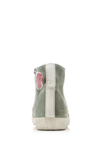 Golden Goose Francy - Upper Laminated Star Leather Heel Stitching - Military Green/Silver/White