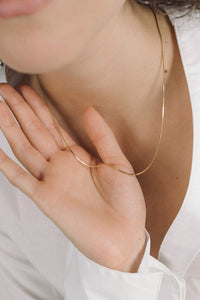 Loren Stewart Demi Herringbone Necklace - 10kt Yellow Gold