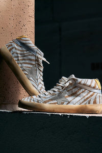 Golden Goose Mid Star Sneakers with Devore' Zebra Horsy Upper