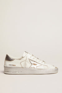 Golden Goose Stardan Leather Sneaker w. Laminated Star and Heel - White/Silver