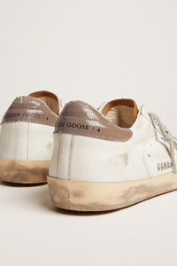 Golden Goose Super Star Sneakers w. Glitter Heel and Tejus Print - Tobacco/Silver/Taupe