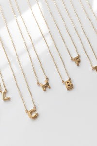 Thatch Initial Necklace- 14k Gold